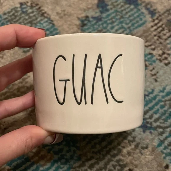 Rae Dunn Salsa and Guac Ceramic Serving Bowl Set with 2 Bamboo Spoons - Picture 5 of 13